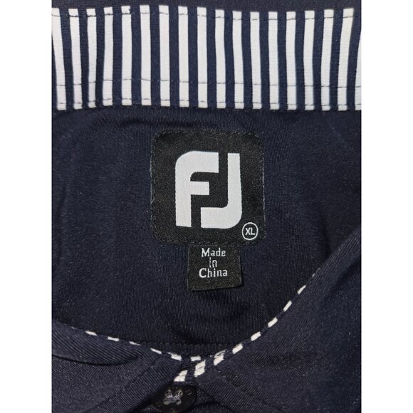 FootJoy FJ Mens XL Navy Polo Polyester/Spandex Blend - Picture 5 of 8